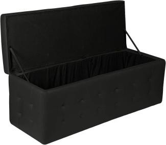 Dmora Pouf-Container aus Kunstleder, Farbe schwarz, Maße 140 x 47 x 45 cm