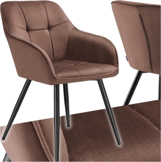 tectake Esszimmerstuhl Stuhl Marilyn, Samtoptik, gesteppt (Set, 1 St), Extra weicher Samtbezug mit elegantem Steppmuster