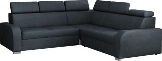 Ecksofa Apollo 2rR2p mit Schlaffunktion und Bettkasten, L-Form, Einstellbare Kopfstützen (Farbe: Crown 15)