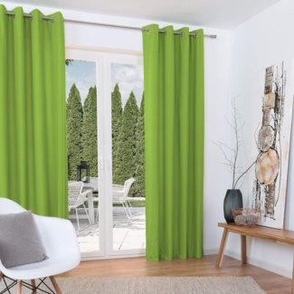 Beautissu Vorhang Amelie Luna, 2er Set Ösenschal thermo 140x245 cm