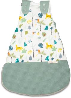 ULLENBOOM Schlafsack Baby 0 bis 3 Monate, 56/62, Salbeigrün Regenwald (Made in EU) - Baby Schlafsack Neugeboren - Ganzjährig für Frühling, Herbst und Winter, Babyschlafsack mit 2,5 TOG