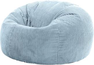 icon Klassischer Sitzsack Flauschig aus Cord „Kingston“, Blau, Cord Sitzsack Erwachsene mit Füllung, Indoor Sitzsack Kuschelig Groß