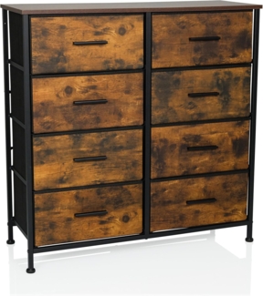 hjh LIVING Kommode mit 8 Schubladen RAGALA Light 80x30x82 cm Regalsystem Sideboard für Wohnzimmer Schlafzimmer Flur, Räuchereiche