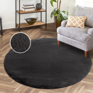 Carpet City Hochflor-Teppich TOPIA400, rund, Höhe: 21 mm, besonders weich und kuschelig durch Polyester, Uni-Farben