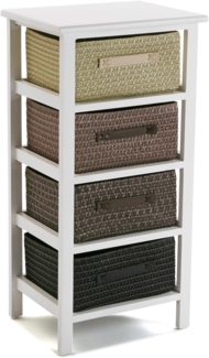 Versa Gavle Möbel für das Bad, Schubladeneinheit mit 4 Schubladen zum Organisieren, Moderne und unterhaltsame Aufbewahrung, Maßnahmen (H x L x B) 73 x 28 x 37 cm, Holz und Polyester, Farbe: Braun