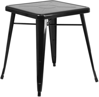 Flash Furniture Prince Gartentisch für drinnen und draußen, quadratisch, 60,3 cm, Schwarz