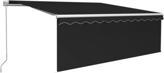vidaXL Markise Manuell Einziehbar mit Rollo & LED 4,5x3 m Anthrazit 3069324