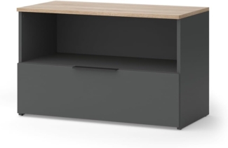 Vicco Kommode Anthrazit/Sonoma 80 x 50 cm mit 1 geschlossenem Fach, Wido