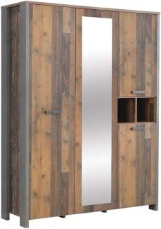 Kleiderschrank Cedric 53 Vintage braun 157x205x53 cm