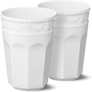 KPM Berlin Kurland Latte Macchiato Becher Duo-Set Größe-2 0. 3 L , Porzellan, Weiß, 2-teilig, in Geschenkverpackung