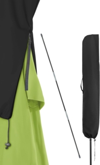 4smile Sonnenschirm Schutzhülle, Schwarz - Funktionelle Sonnenschirmhülle mit Reißverschluss, Stab - Strapazierfähige Schirmhülle, Schutzhülle Sonnenschirm bis Ø 3 m, Polyester Schirmabdeckung