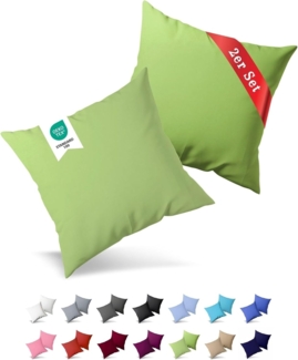 Buymax Kissenbezüge Kissenbezug 100% Baumwolle Premium Jersey, (2 Stück), Kissenhüllen, Reißverschluss, atmungsaktiv, unifarben, einfarbig