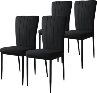 ML-DESIGN Stuhl Esszimmerstuhl mit Rückenlehne Samtbezug & Metallbeinen Küchenstühl (4 St), Polsterstuhl ergonomisch Esstisch-Stuhl Wohnzimmerstuhl