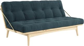 KARUP DESIGN FOLK Schlafsofa Cord Gestell Natur Matratze Pale Blau