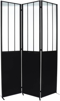 Atmosphera - Paravent Atelier - Metall & gehärtetes Glas H. 170 cm - Schwarz