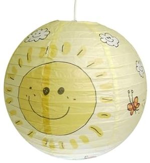 Kinder Papierlampe SONNEN Motiv Lampenschirm Ø40cm Pendelleuchte mit Aufhängung