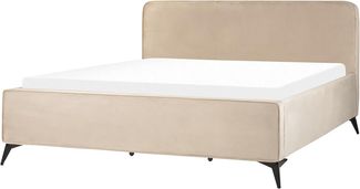 Bett mit Lattenrost VALOGNES 180 x 200 cm Samtstoff Taupe
