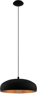 Eglo 94605 Hängeleuchte MOGANO 1 schwarz, kupfer, E27 max. 1X40W Ø40 cm