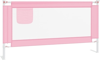 vidaXL Kleinkind Bettschutzgitter Bettgitter Kinderbettgitter Babybettgitter Gitter Kinderbett Babybett Rausfallschutz Rosa 160x25 cm Stoff
