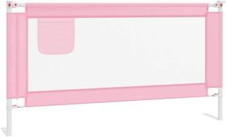 vidaXL Kleinkind Bettschutzgitter Bettgitter Kinderbettgitter Babybettgitter Gitter Kinderbett Babybett Rausfallschutz Rosa 160x25 cm Stoff