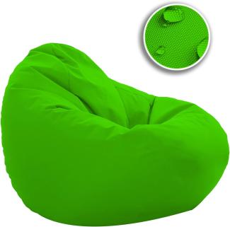 HomeIdeal - Sitzsack XXL Bodenkissen für Erwachsene & Kinder - Geeignet für Gaming oder Entspannen - Indoor wie Outdoor da er Wasserfest ist - mit EPS Perlen, Farbe:Neongrün, Größe:XXXL