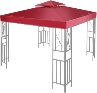 Flexzion Flexzion 12 X12 Pavillon Top Himmel Cover Dual Schicht mit Plain Edge Polyester UV30 Schutz Wasserdicht für Outdoor Garten Terrasse Rasen Sonne Schatten Rot Gartenpavillon