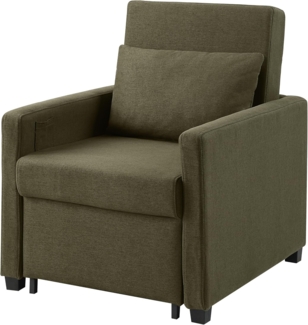 Atlantic Home Collection Schlafsessel Jerry, BxTxH: 74 x 89 x 89 cm, Liegefläche ca. 57x183 cm, mit Fernbedienungstasche, Grün, Polyester