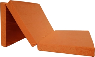 Natalia Spzoo – gemütliche Faltmatratze für einen erholsamen Schlaf – Klappmatratze mit Schaumstoffkern & abnehmbarem Bezug – 3-teilige klappbare Schlafmatte 195 x 65 x 8 cm (Orange 1333)