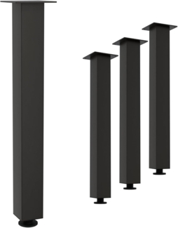 HAGO Tischbein Set 4 Stück Möbelfuß Stahl Industriell 8x8cm höhenverstellbar 72cm