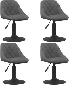vidaXL Esszimmerstühle 4 Stk. Drehbar Dunkelgrau Samt 3088792
