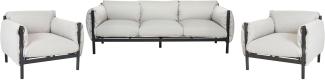 3-Sitzer Sofa mit Sesseln ESPERIA Metall Grau