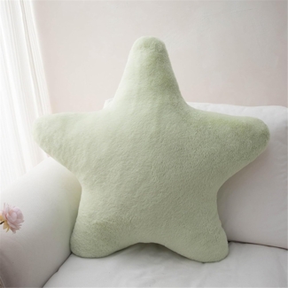 Kuschelkissen Kinder Sternkissen, Weiche Flauschige Sternform Zierkissen Sofakissen, Plüsch Kissen Dekokissen für Mädchen & Jungen Zuhause Schlafzimmer Deko (Grün,60cm)