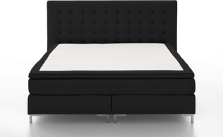 Atlantic Home Collection Boxspringbett ANNI, 140x200 cm, inklusive Topper (Härtegrad H2), schwarz