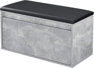 Sitzbank Degerfors 80x39x45 cm Betonoptik/Schwarz [en. casa]