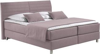 Maintal Boxspringbett Denver, 100 x 200 cm, Strukturstoff, 7-Zonen-Taschenfederkern Matratze h2, Flieder