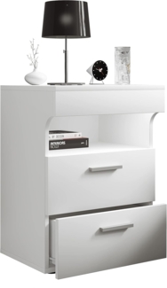 VCM Nachttisch Slepal 919081 Weiß H. 61 x B. 45 x T. 39 cm