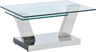 Vente-unique - Couchtisch mit drehbaren Tischplatten - Sicherheitsglas & Metall - OYRUS