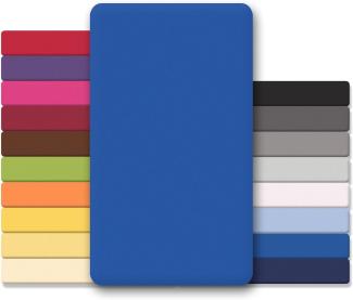 CelinaTex Jersey Topper Spannbettlaken Lucina 140x200-160x200cm royal blau 100% Baumwolle gekämmt bis 12cm Matratzenhöhe Spannbettbezug, Leintuch, Bettlaken, elastisch, Strech, Oeko-Tex