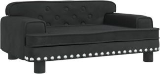 vidaXL Hundebett, Samt schwarz, 30 x 45 x 70 cm