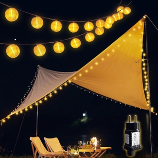 SALCAR 10m LED Lampion Außen - Warmweiß