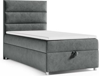 Best for Home Boxspringbett K4 SINGLE mit Bettkasten (Graphit 90x200)