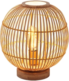 LED Tischleuchte, Bambus-Geflecht, Höhe 33,5 cm
