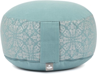 bodhi Meditationskissen Meditationskissen RONDO, 32 x 20 cm Raja, mineral blue/silber, Dinkel