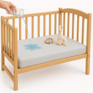 DUDU N Girlie Mini-Matratzenschoner für Kinderbett, 100x50 cm, geräuschlos, wasserdicht, platzsparend, für Babybett, Kinderbett