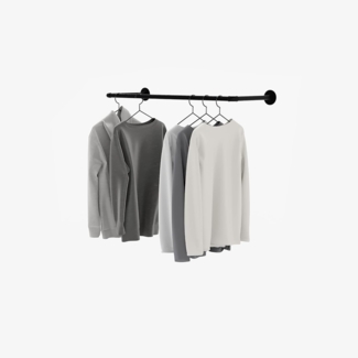 pamo. design Garderobenständer FINN - Kleiderständer Garderoben, offene Kleiderstange zur Wandmontage im industrial Design