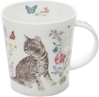 Dunoon Tasse Floral Cats tabby Katze Lomond 0,32 l Fine Bone China Porzellan