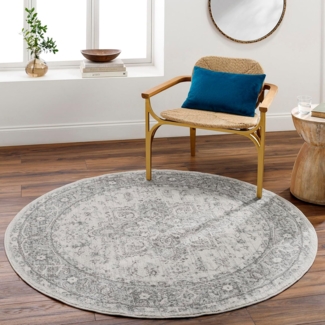 Livabliss Teppich MENDOZA, rund, Höhe: 8 mm, Vintage Orientteppich, Kurzflor Boho Wohnzimmerteppich, Läufer