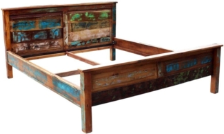 SIT Bett 'RIVERBOAT'-14 190x220x100cm bunt Altholz mit starken Gebrauchsspuren, lackiert