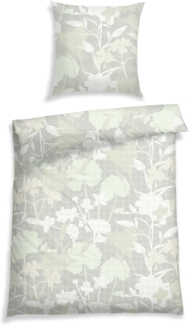 Schiesser Bettwäscheset Elise - Baumwollsatin - 2-teilig - 155 x 220 cm - Grün