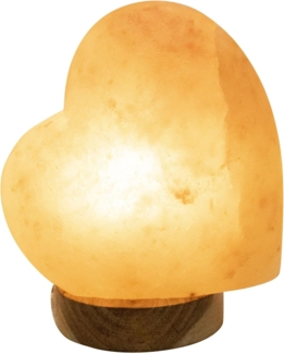 GLOBO LIGHTING Salzkristall-Tischlampe STONE, ohne Leuchtmittel, Salzstein, Dekolampe, Dekoleuchte, Herzform, Valentinslampe